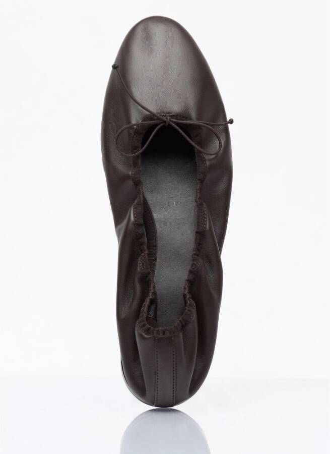 The Row Elegante Leren Ballet Flats Brown Dames