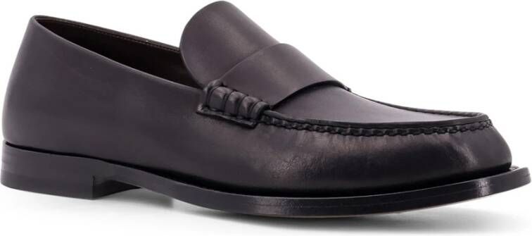 The Row Gestikte Leren Loafer Gemaakt in Italië Black Dames