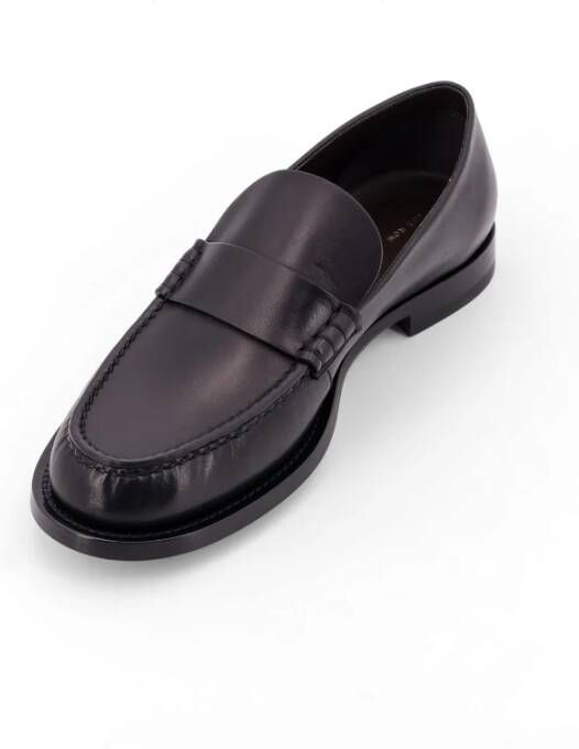 The Row Gestikte Leren Loafer Gemaakt in Italië Black Dames