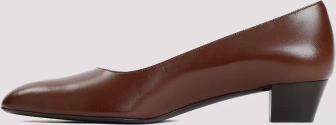 The Row Luxe Leren Luisa Pump Brown Dames