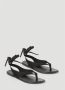 The Row Italiaanse platte leren sandalen Zwart Dames - Thumbnail 2