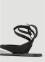 The Row Italiaanse platte leren sandalen Zwart Dames - Thumbnail 7