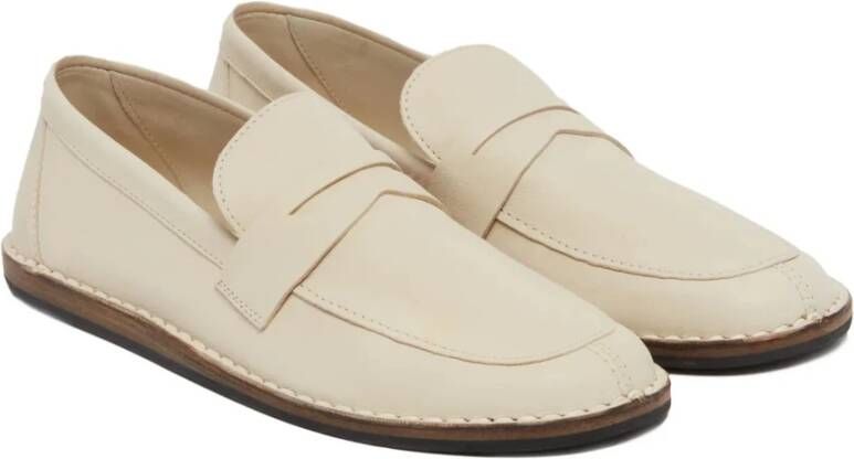 The Row Leren Loafers met Rubberen Zool Beige Dames