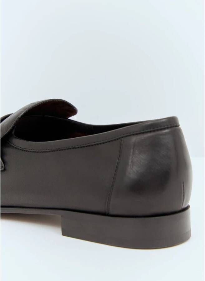 The Row Leren Penny Loafers Gestapelde Hak Black Heren