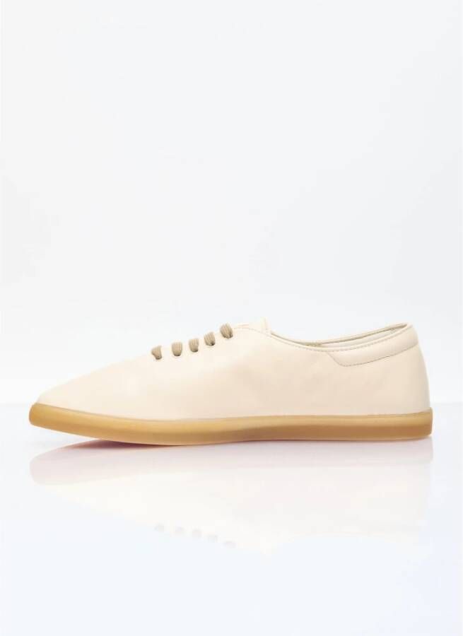 The Row Nappa Leren Vetersneakers Beige Dames