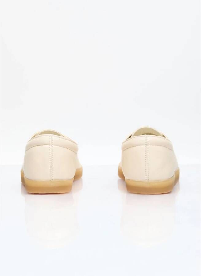 The Row Nappa Leren Vetersneakers Beige Dames