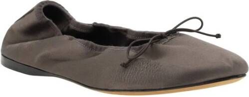 The Row Satin Ballerina's met Strikdetail Brown Dames