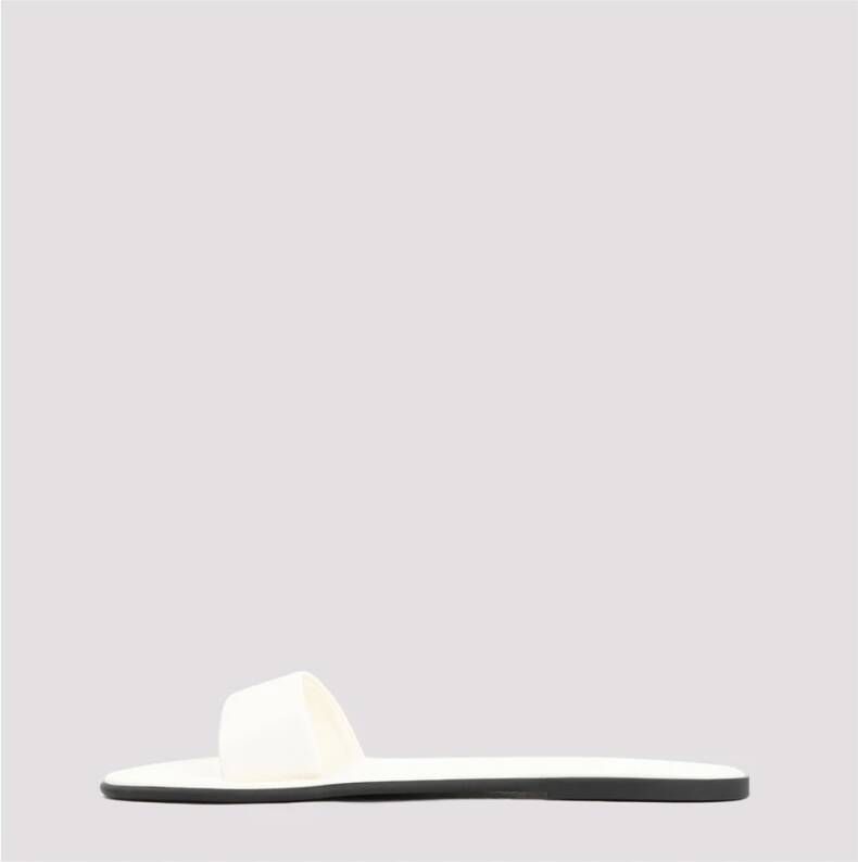 The Row Strand Slide Sandalen Ivoor White Dames