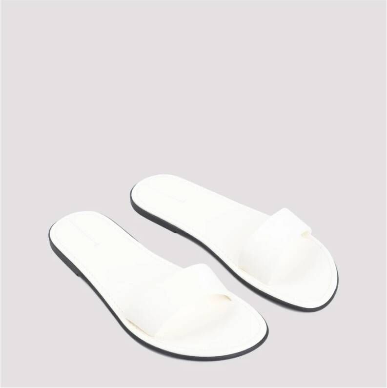 The Row Strand Slide Sandalen Ivoor White Dames