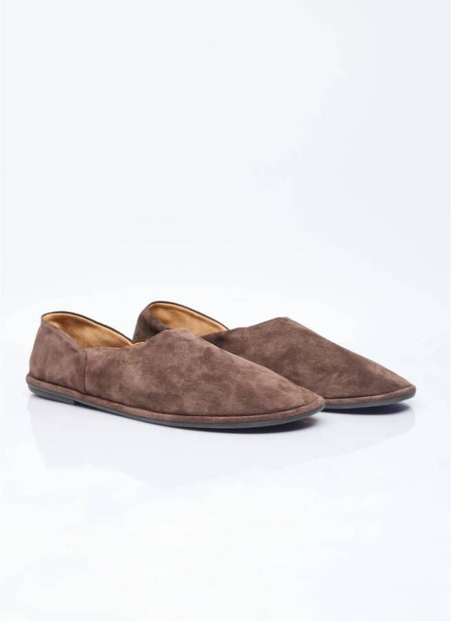 The Row Suede Canal Slippers Brown Heren