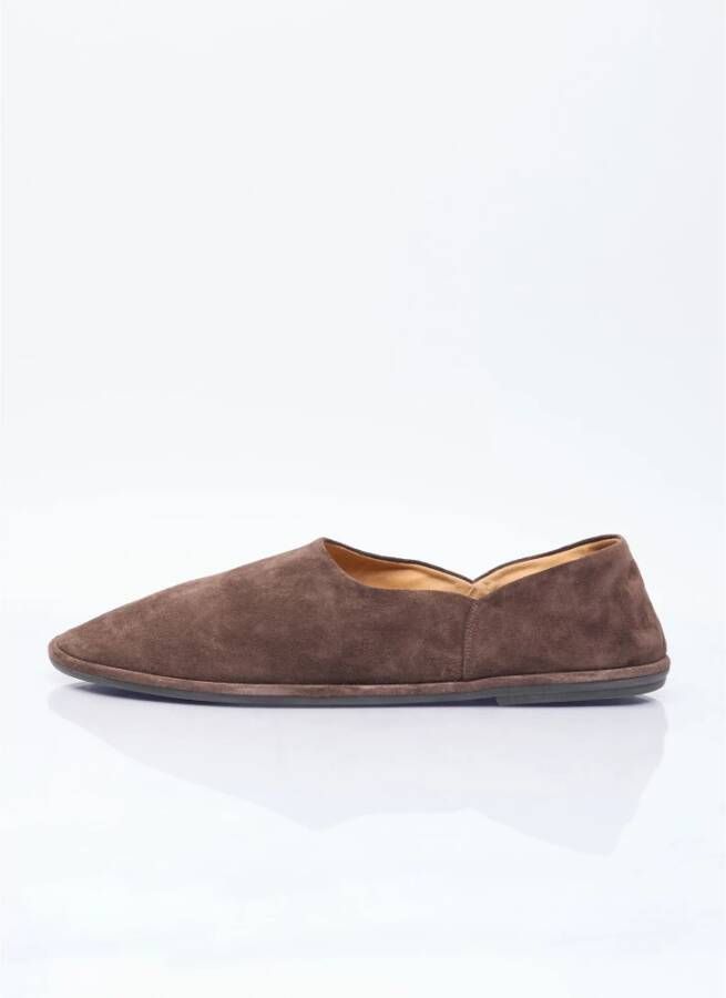 The Row Suede Canal Slippers Brown Heren