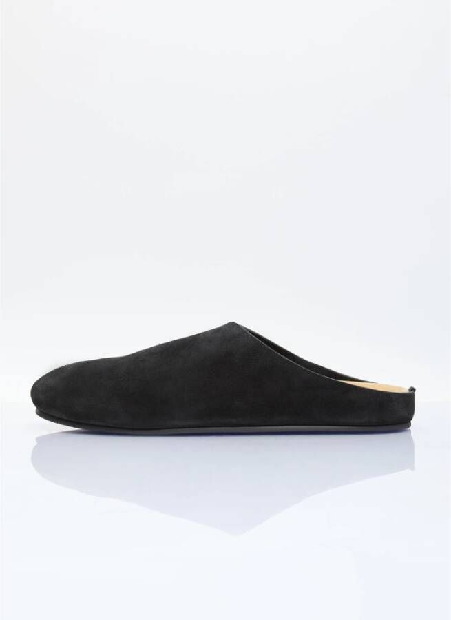 The Row Suede Muiltjes met Ronde Neus Black Heren