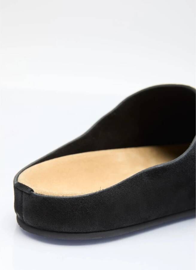 The Row Suede Muiltjes met Ronde Neus Black Heren