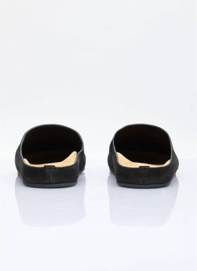 The Row Suede Muiltjes met Ronde Neus Black Heren