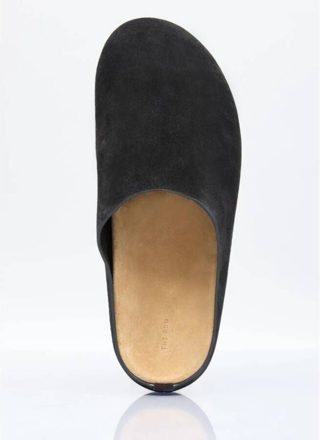 The Row Suede Muiltjes met Ronde Neus Black Heren