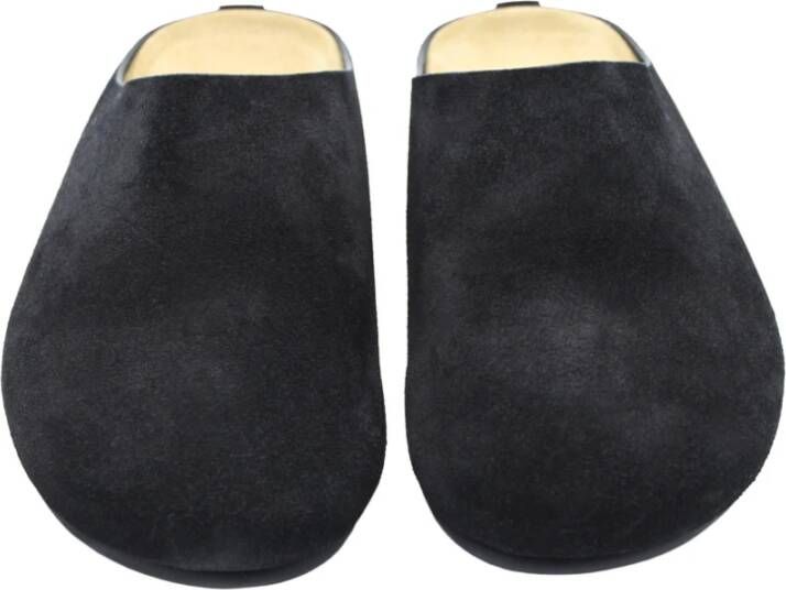 The Row Suède Slip-On Sabot Schoen Black Dames