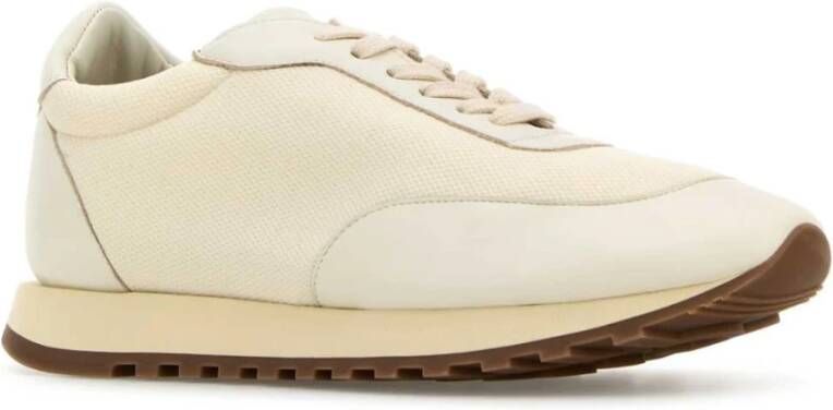 The Row Tweekleurige leren mesh sneakers Beige Dames