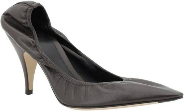 The Row Verlengde Neus Leren Stiletto Pumps Brown Dames