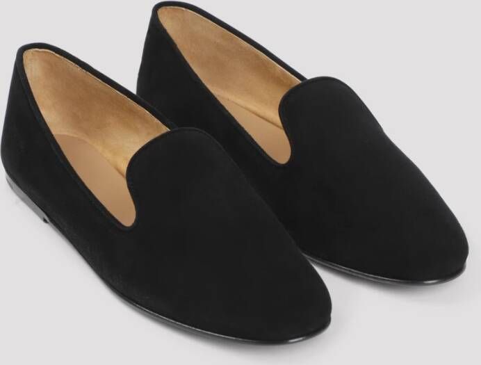 The Row Zwarte Leren Loafers voor Vrouwen Black Dames