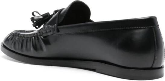 The Row Zwarte leren mocassin met kwastjes Black Dames