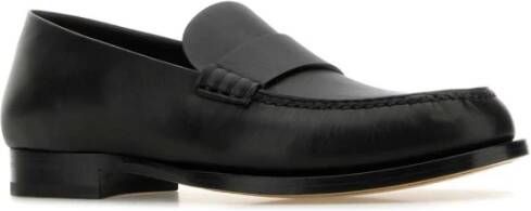 The Row Zwarte leren Novus loafers Black Heren