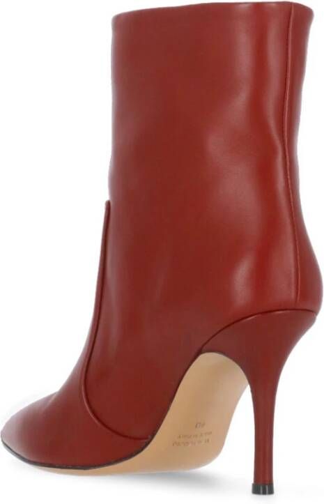 The Seller Bordeaux Leren Enkellaarsjes Pijl Teen Red Dames