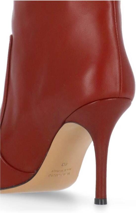 The Seller Bordeaux Leren Enkellaarsjes Pijl Teen Red Dames