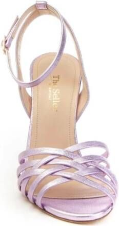 The Seller Elegante Metallic Enkelband Sandaal Purple Dames