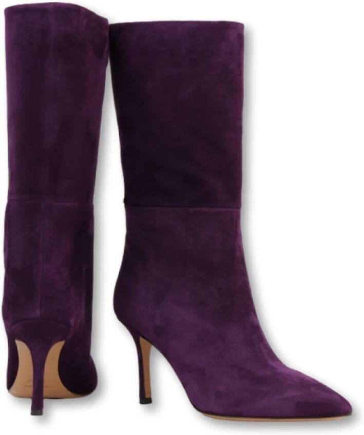 The Seller Paarse Leren Enkellaarzen Purple Dames