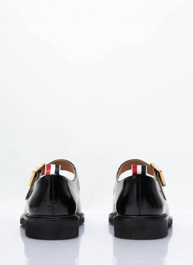 Thom Browne Geborsteld Leren Gesp-Schoenen Black Dames