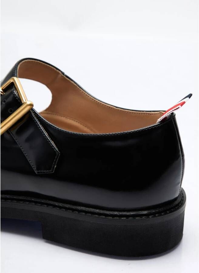 Thom Browne Geborsteld Leren Gesp-Schoenen Black Dames