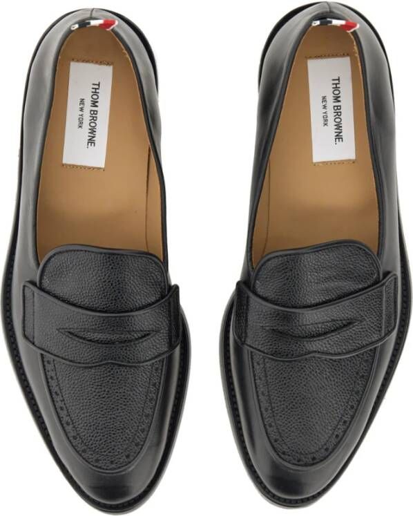 Thom Browne Klassieke Penny Loafer Leren Zool Black Heren