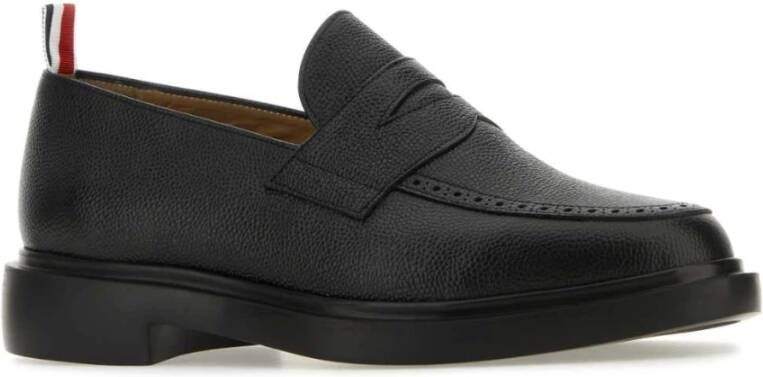 Thom Browne Klassieke zwarte leren loafers Black Heren