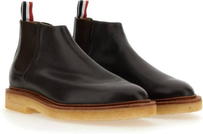 Thom Browne Leren Chelsea Boot Gemaakt in Verenigd Koninkrijk Brown Heren