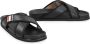 Thom Browne Leren slides met Grosgrain-lintdetails Black Heren - Thumbnail 2