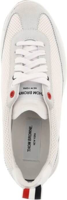 Thom Browne Mesh Tech Runner Sneakers met contrasterende suède inzetstukken White Heren