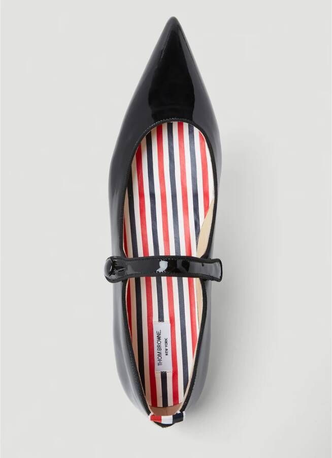 Thom Browne Puntige Thom John Ballerina Flats Zwart Dames