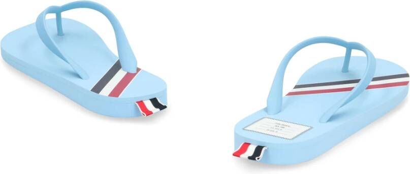 Thom Browne Rubber teenslippers Tricolor Detail Blue Heren