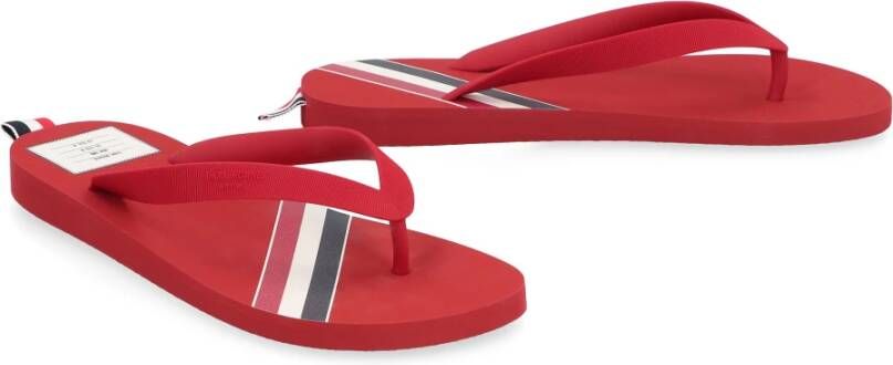 Thom Browne Rubber teenslippers Tricolor Detail Red Heren