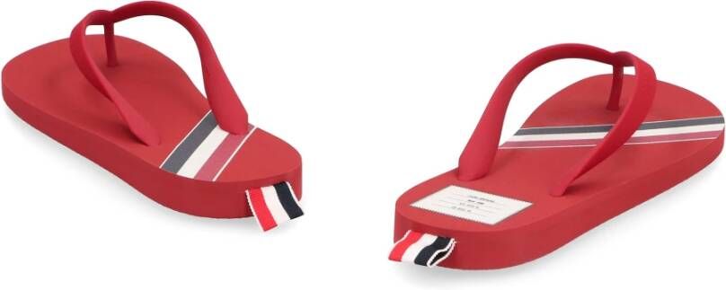 Thom Browne Rubber teenslippers Tricolor Detail Red Heren