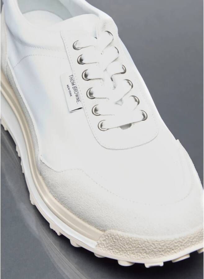 Thom Browne Suede Panel Sneakers White Heren