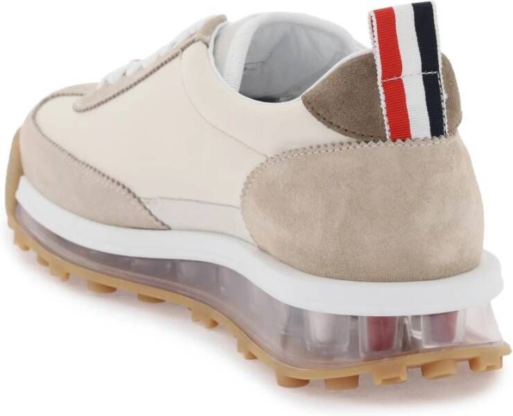 Thom Browne Tech Runner Sneakers met Contrasterende Suede Inzetstukken Beige Dames