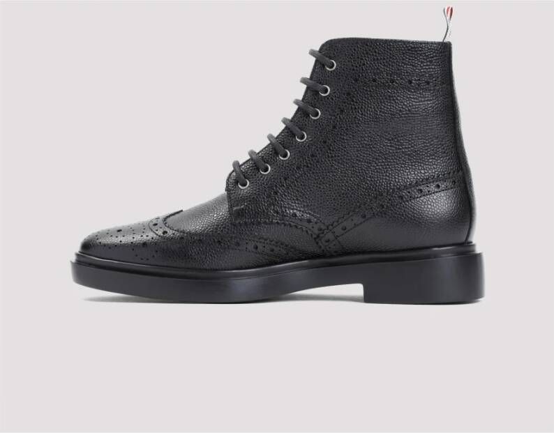 Thom Browne Zwarte Enkel Wingtip Laarzen Black Dames