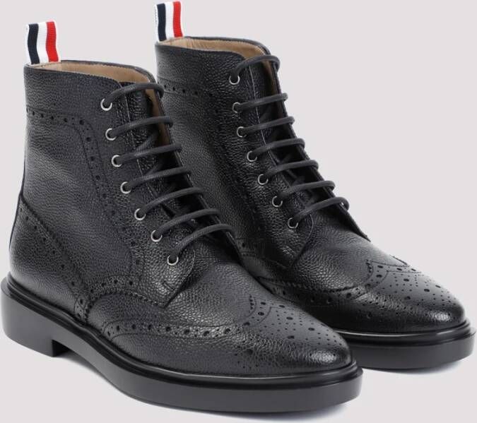 Thom Browne Zwarte Enkel Wingtip Laarzen Black Dames