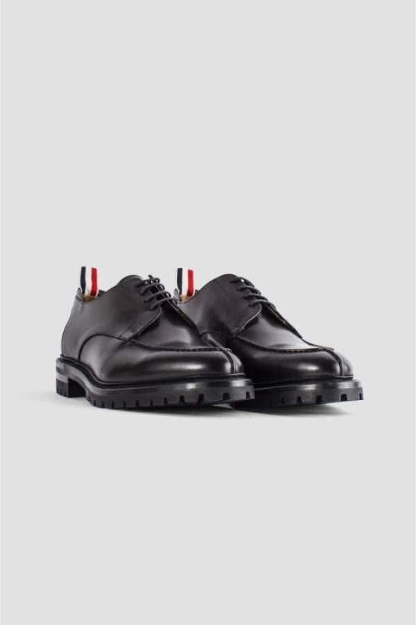 Thom Browne Zwarte Leren Derby Schort Schoenen Black Heren