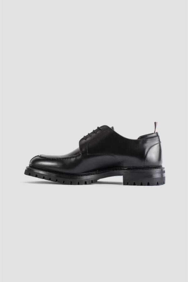 Thom Browne Zwarte Leren Derby Schort Schoenen Black Heren