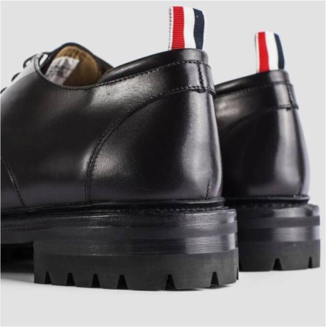 Thom Browne Zwarte Leren Derby Schort Schoenen Black Heren