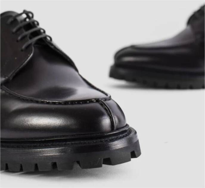 Thom Browne Zwarte Leren Derby Schort Schoenen Black Heren