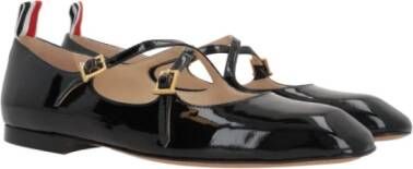 Thom Browne Zwarte Leren Mary-Jane Ballerina Schoenen Black Dames