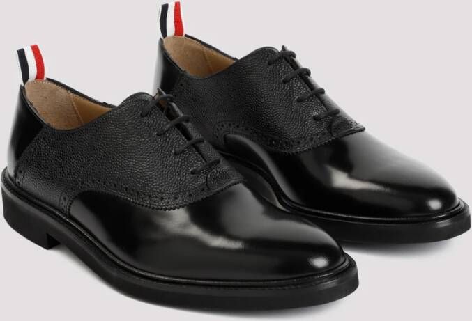 Thom Browne Zwarte Leren Veterschoenen Black Heren